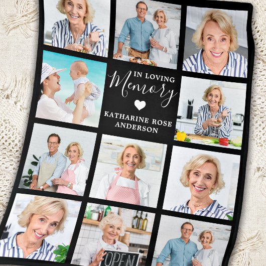 思い出モダンを愛するメモリアル11フォトコラージュ フリースブランケット