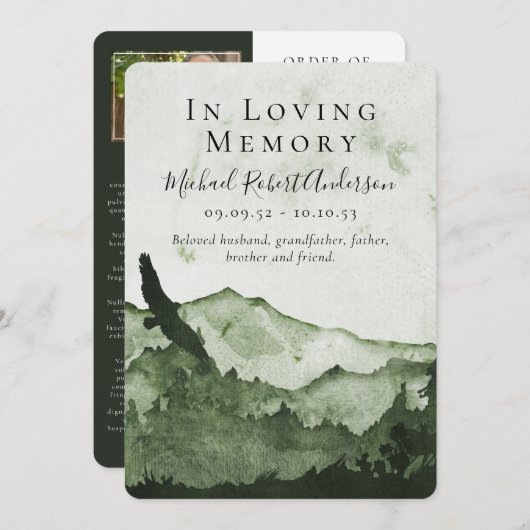 思い出モダンを愛する葬儀プログラムで プログラム (正面/裏面)