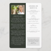 思い出モダンを愛する葬儀プログラムで プログラム (裏面)