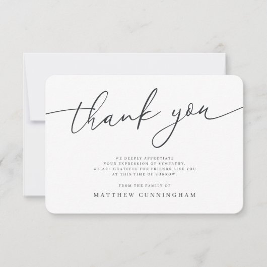 思い出モダンを愛すシンプルるメモリアルのミニマル主義者 サンキューカード (正面)