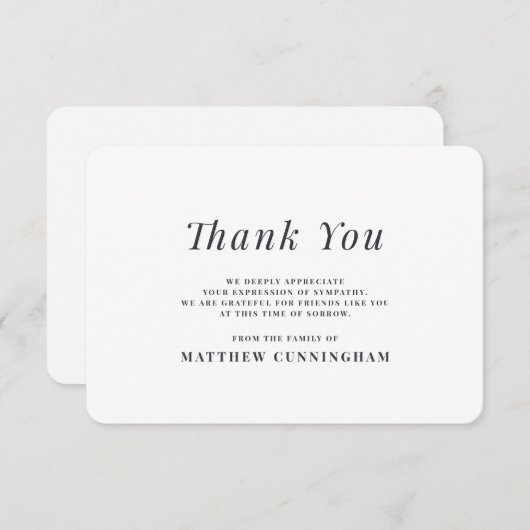思い出モダンを愛シンプルする追悼 サンキューカード (正面/裏面)
