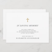 思い出モダンフェイクを愛する金ゴールド十字架 サンキューカード (正面/裏面)