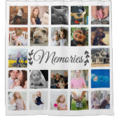 思い出モダン22枚の写真コラージュ シャワーカーテン (正面)