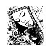 思い出抽象芸術ウーマンシュールオリジナルアート ラバースタンプ (インプリント)