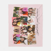 思い出素晴らしの12フォトコラージュピンク フリースブランケット (正面)