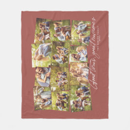 思い出素晴らしテラコッタ12フォトコラージュ家族 フリースブランケット