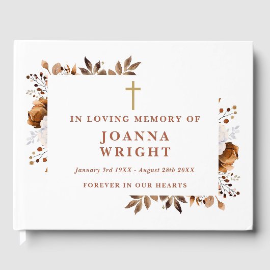 思い出素朴の葬儀を愛するフローラクリスチャン ゲストブック (正面)