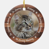 思い出素朴を愛しユニークてPhoto Pet Memorial セラミックオーナメント (裏面)