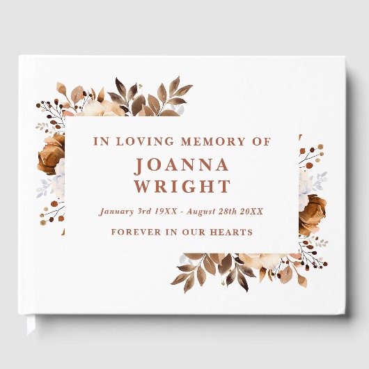 思い出素朴を愛する葬儀のテラコッタフローラ ゲストブック (正面)