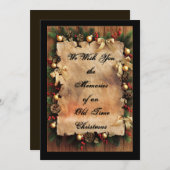 思い出素朴旧タイムクリスマスホリデーカード シーズンカード (正面/裏面)