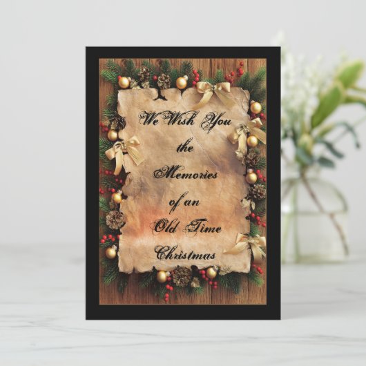 思い出素朴旧タイムクリスマスホリデーカード シーズンカード (スタンド正面)