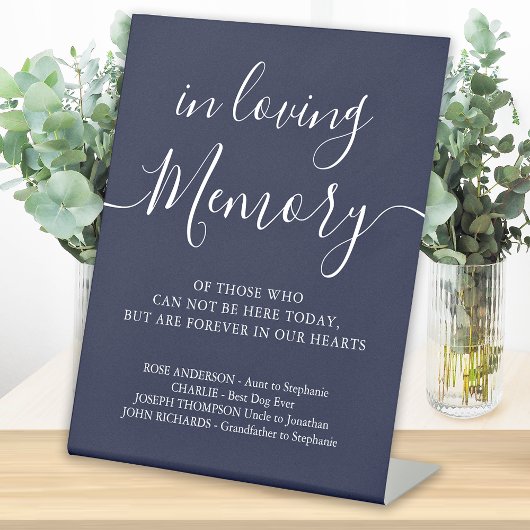 思い出結婚を愛する海軍のメモリアル・ブルー 台座サイン