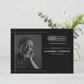 思い出葬式で青い線を描く警察 サンキューカード (スタンド正面)