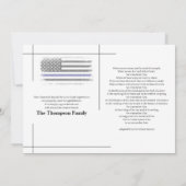 思い出葬式で青い線を描く警察 サンキューカード (裏面)