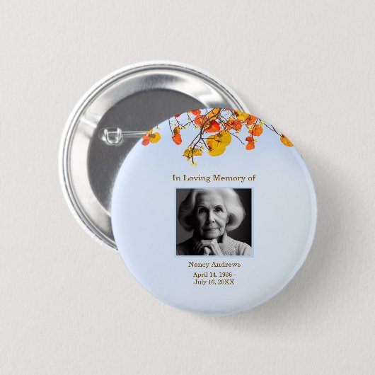 思い出離れを愛する葬儀記念記念の記念の記念品 缶バッジ (正面&裏面)