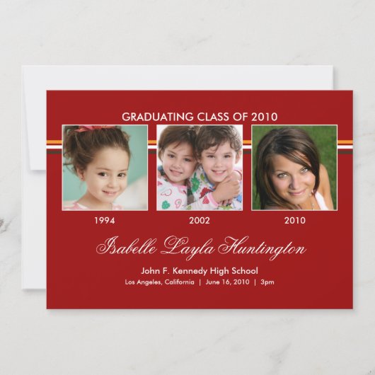 思い出3写真卒業のお知らせ 招待状 (正面)