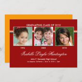 思い出3写真卒業のお知らせ 招待状 (正面/裏面)