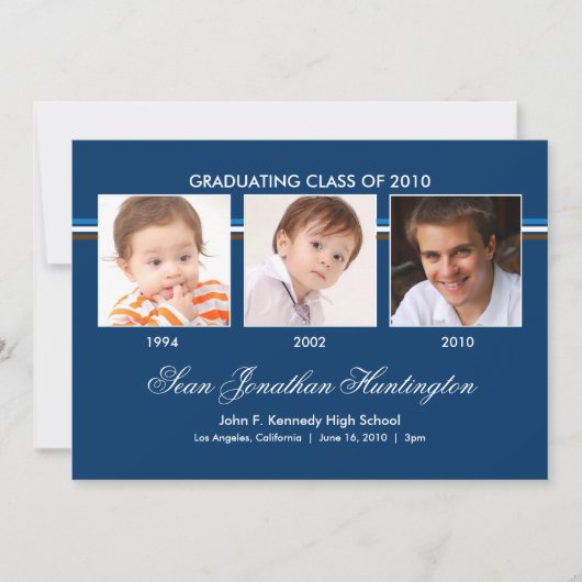 思い出3写真卒業のお知らせ 招待状 (正面)