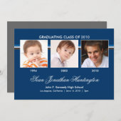 思い出3写真卒業のお知らせ 招待状 (正面/裏面)