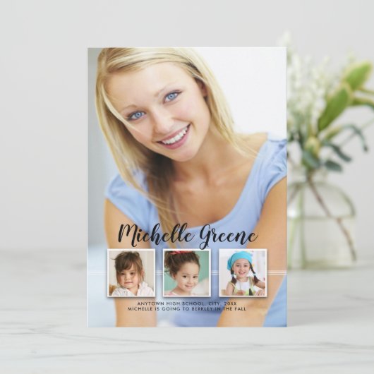 思い出4写真卒業発表 招待状 (スタンド正面)