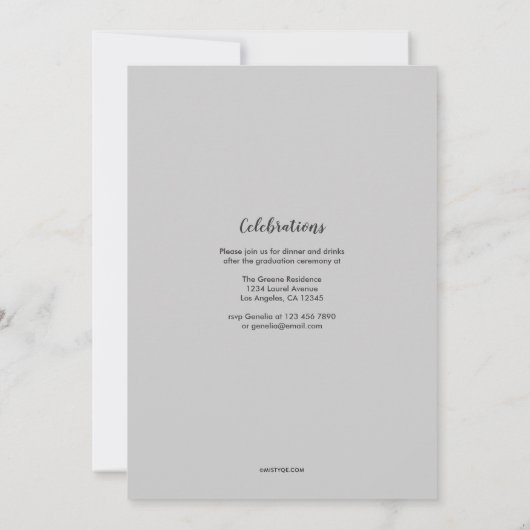 思い出4写真卒業発表 招待状 (裏面)