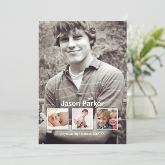 思い出4写真卒業発表 招待状 (スタンド正面)