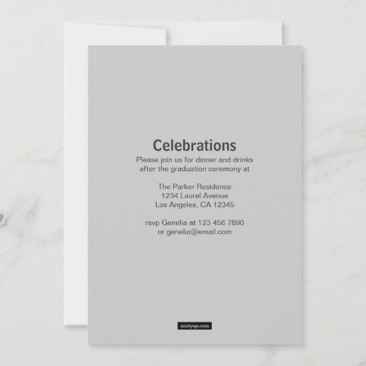 思い出4写真卒業発表 招待状 (裏面)