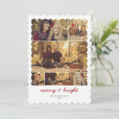 思い出6 Photo Scalloped Holiday Greeting Card シーズンカード (スタンド正面)