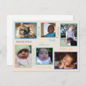 思い出 カラフル あらゆる場面 6枚の写真のコラージュ ポストカード (正面/裏面)