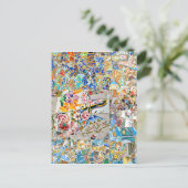 思い出。グエル公園。モザイク素晴らし。パート1. ポストカード (スタンド正面)