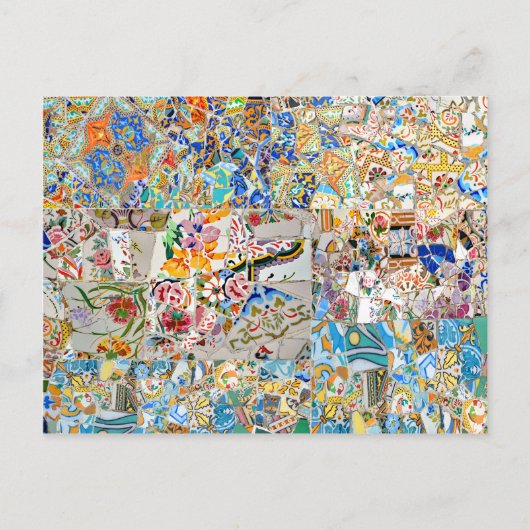 思い出。グエル公園。モザイク素晴らし。パート1. ポストカード (正面)