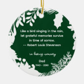 思い出 感謝の記憶 名言 緑の写真 セラミックオーナメント (正面)