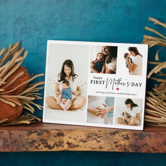 思い出:生まれたばかりの1日目の母の日の写真 フォトプラーク (側面)