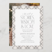 思い出、知恵と愛の80歳の誕生日パーティー 招待状 (正面/裏面)