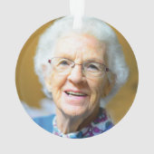 思い出 | 追悼 フォト ブルー クリスマス オーナメント (裏面)