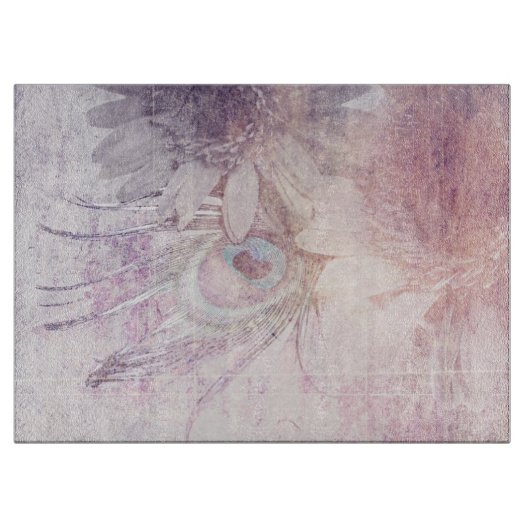 思い出： Gerbera Flower + Peacock Feet カッティングボード (正面)