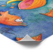 「思い切って！」 ペリカン&フィッシュアート ポスター (角)