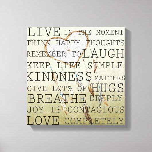 思い前向き出のドリームキャッチャー キャンバスプリント (正面)