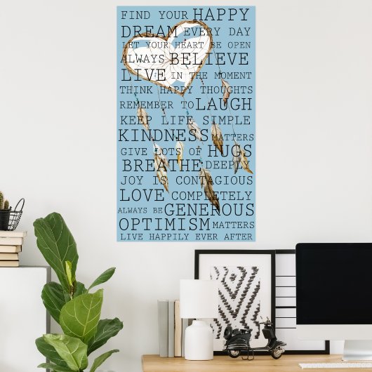 思い前向き出感動的のドリームキャッチャー ポスター (ホームオフィス)