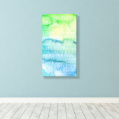 思い前向き出感動的言葉グリーンブルー キャンバスプリント (インサイチュ (ウッドフロア))