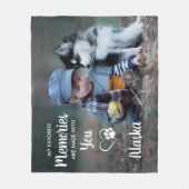 思お気に入りのい出カスタムのペットドッグ記念写真 フリースブランケット (正面)