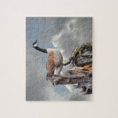 思わぬ障害のカナダのガチョウ ジグソーパズル (縦)