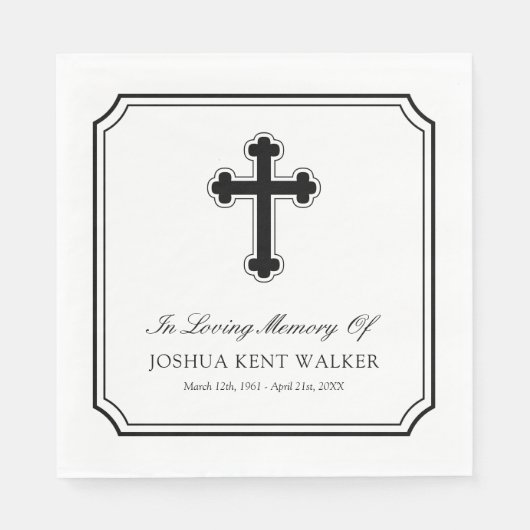 思エレガントい出の葬儀に十字架を架ける スタンダードランチョンナプキン (正面)