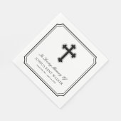 思エレガントい出の葬儀に十字架を架ける スタンダードランチョンナプキン (角)