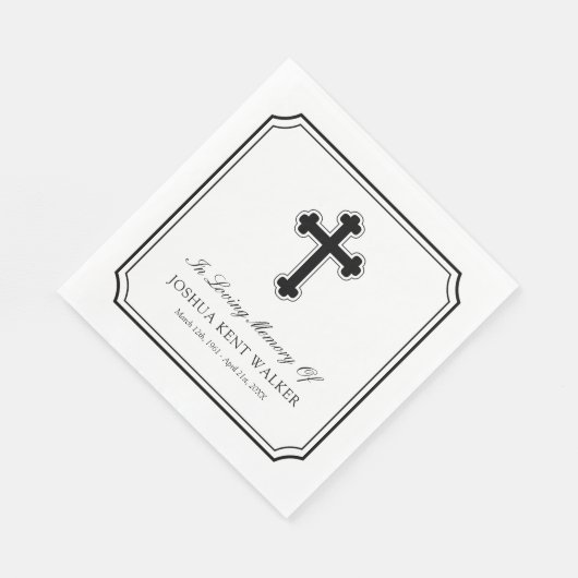 思エレガントい出の葬儀に十字架を架ける スタンダードランチョンナプキン (角)