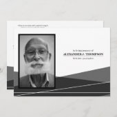 思モダンい出の葬式で白黒 サンキューカード (正面/裏面)