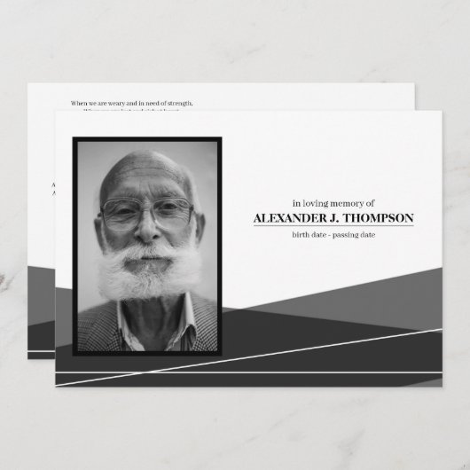 思モダンい出の葬式で白黒 サンキューカード (正面/裏面)