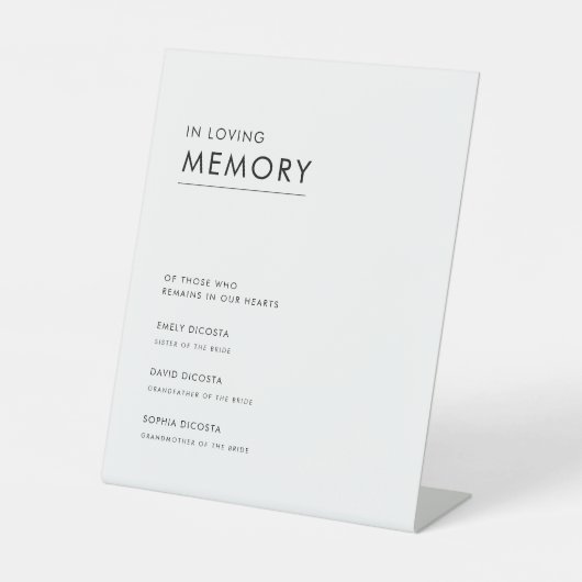 思モダンシンプルい出を愛するタイポグラフィ結婚 台座サイン (正面)