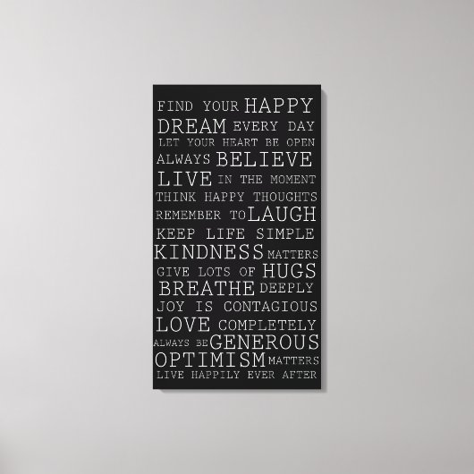 思前向きい感動的の言葉 キャンバスプリント (正面)