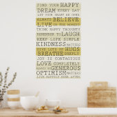 思前向きい感動的の言葉 ポスター (キッチン)